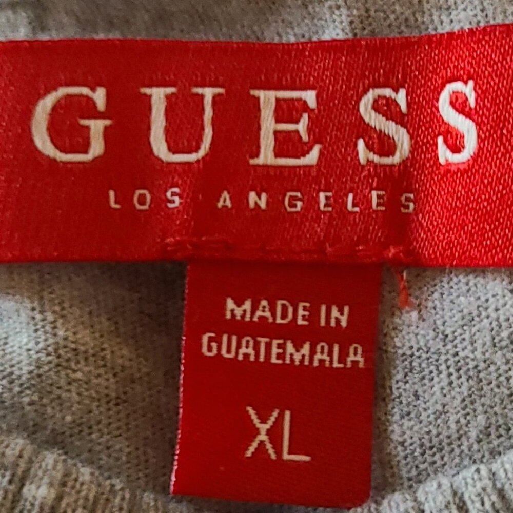 GUESS MENS SHORT RAGLAN SLEEVE COMFY CREW NECK PULLOVER  WITH LOGO SIZE XL - Picture 2 of 7